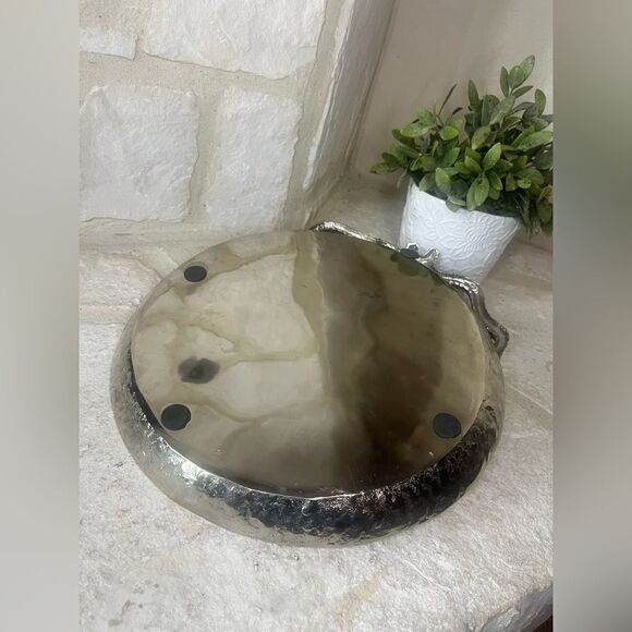 Octopus sever ware/platter silver hammered finished - Picture 2 of 4